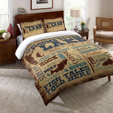 Potrero Cream/Brown/Blue 100% Cotton 200 TC Reversible Comforter